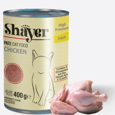 کنسرو گربه پته با طعم مرغ 400 گرمی شایر Shayer