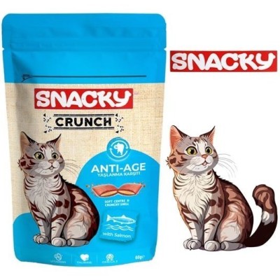 تشويقي اسنکي گربه Snacky   ضد پيري 60 گرمي آبي
