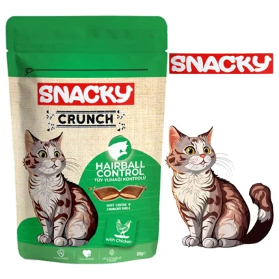 تشويقي اسنکي گربه Snacky   هيربال کنترل  60 گرمي  سبز