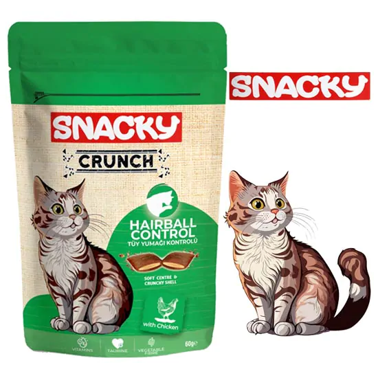 تشويقي اسنکي گربه Snacky   هيربال کنترل  60 گرمي  سبز