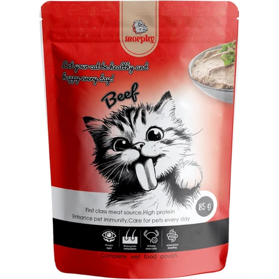 پوچ گربه مورفی طعم گوشت 85 گرمی morphy