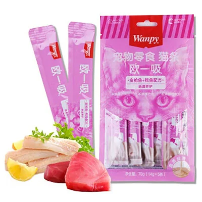 بستنی گربه ونپی چینی با طعم ماهی تن و ماهی کاد14 گرمی wanpy
