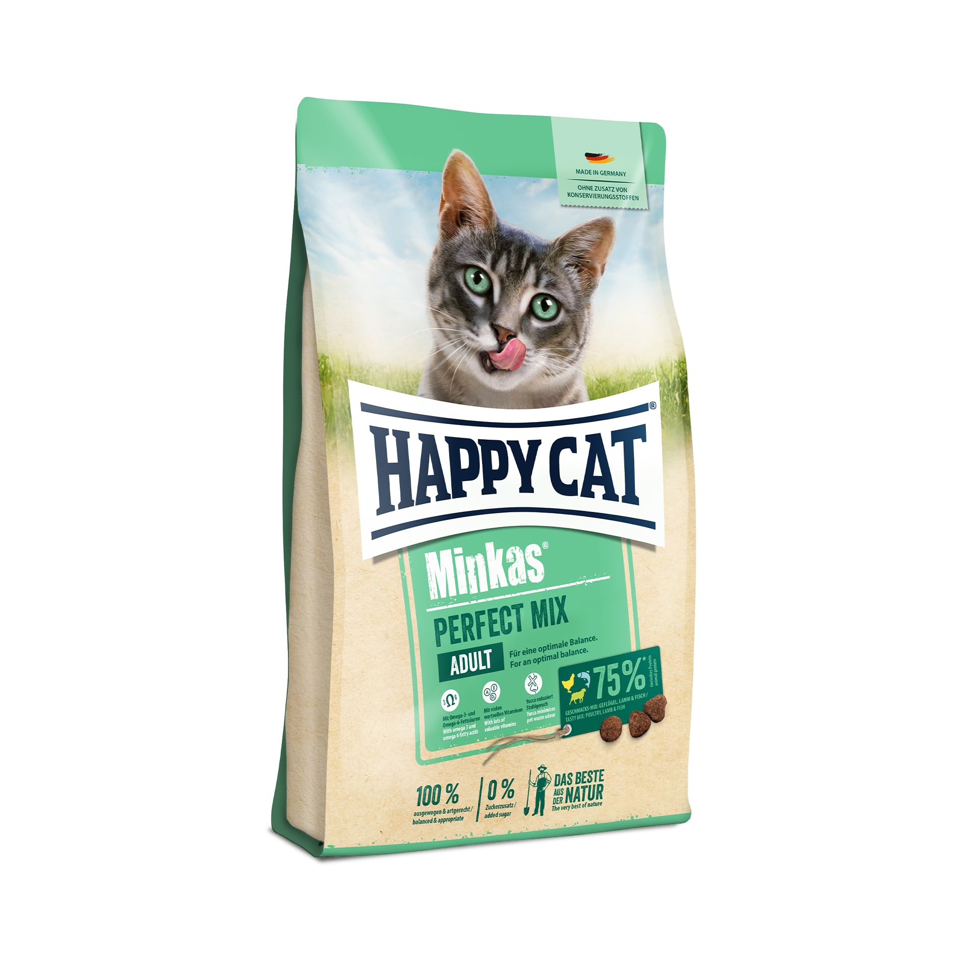 غذای خشک گربه 500 گرمی هپی کت  مینکاس میکس HAPPY CAT Mix Minkas