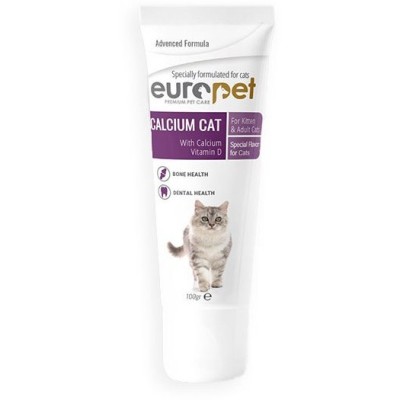 خمیر مکمل کلسیم یوروپت گربه 100گرمی CALCIUM CAT europet