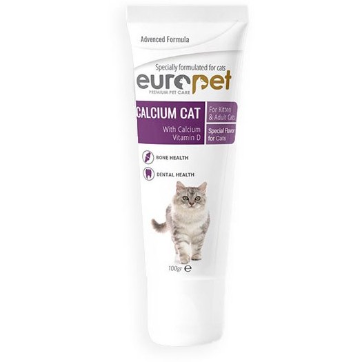 خمیر مکمل کلسیم یوروپت گربه 100گرمی CALCIUM CAT europet