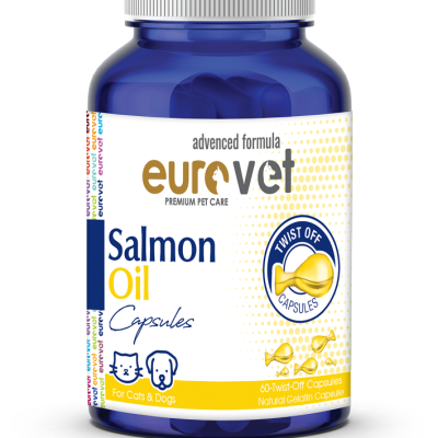 مکمل سگ و گربه یوروپت کپسول روغن ماهی سالمون دانه ایSalmon Oil eurevet