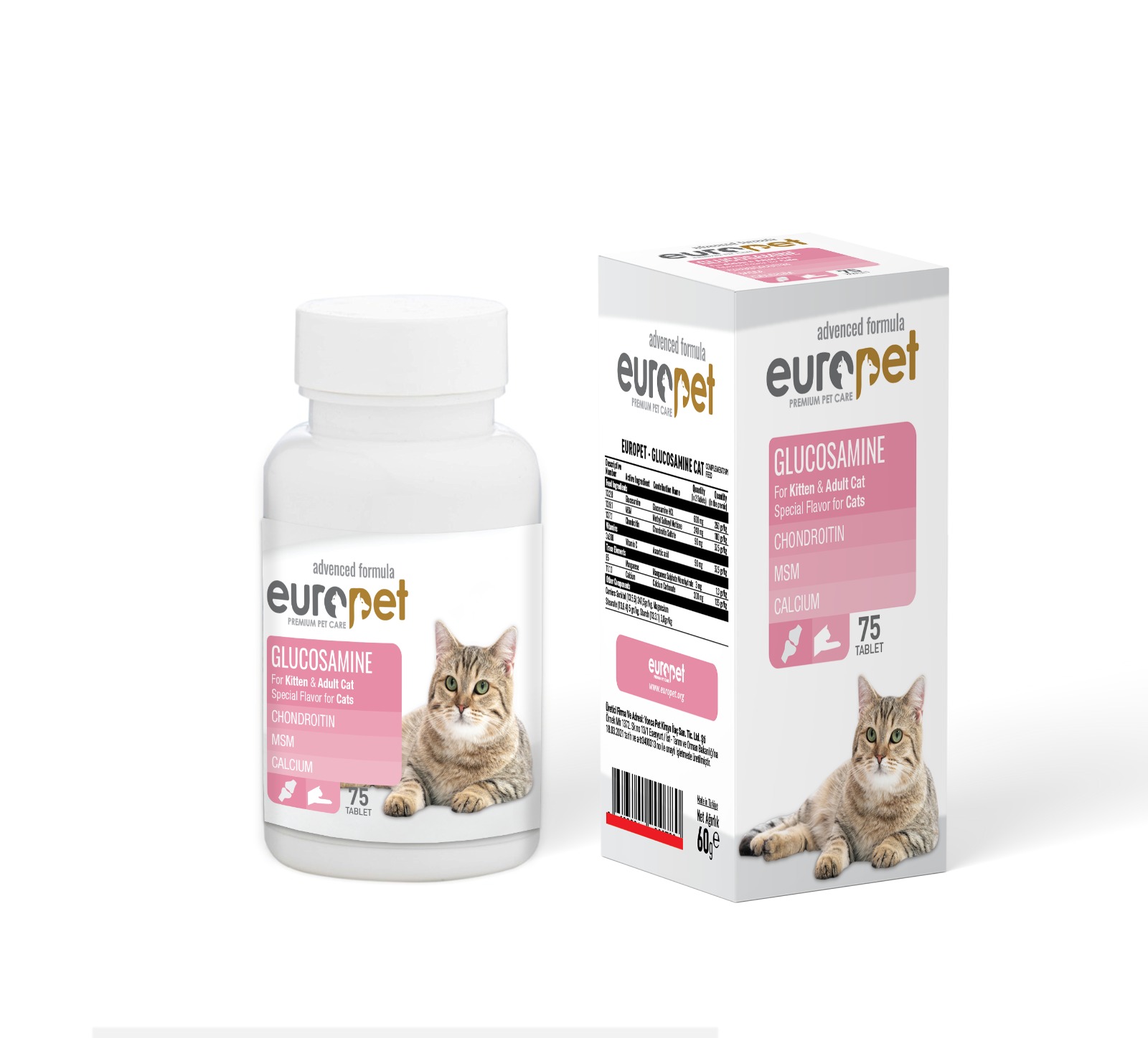 مکمل گربه گلوکوزامين مفاصل يوروپت  دانه ای europet Glucosamine