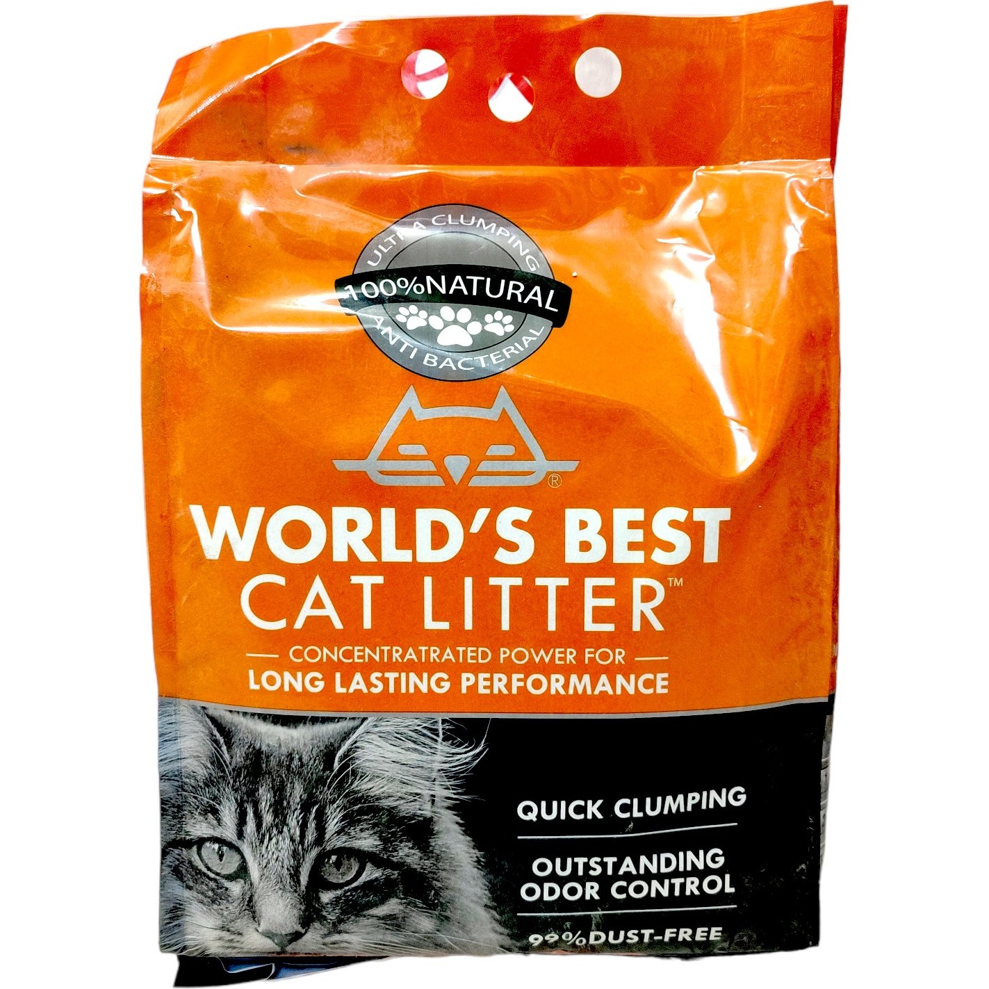 خاک سوپر پرمیوم 7 کیلویی ورد بست با رایحه پرتقالWORLD'S BEST CAT LITTER