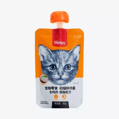 پودینگ چینی بچه گربه ونپی طعم مرغ و ماهی کاد 90 گرمی Wanpy