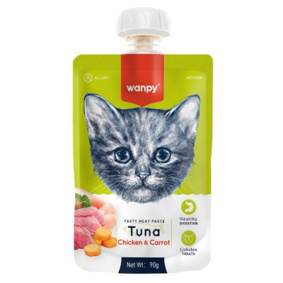 پودینگ اروپایی گربه ونپی طعم ماهی تن مرغ و هویج 90 گرمی Wanpy