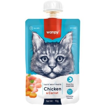 پودینگ اروپایی گربه ونپی طعم مرغ و هویج 90 گرمی Wanpy
